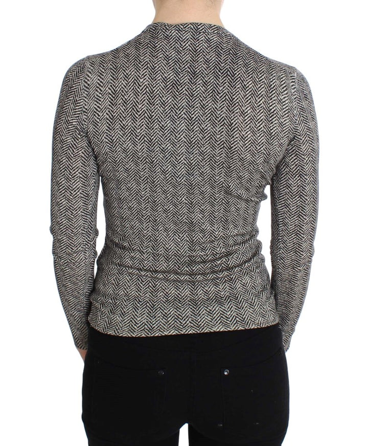 Dolce &amp; Gabbana Sample Sale Dolce &amp; Gabbana Black White Wool Top Cardigan Sweater - | Designer outlet