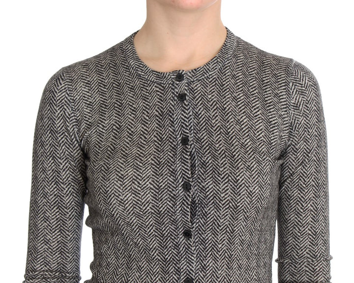 Dolce &amp; Gabbana Sample Sale Dolce &amp; Gabbana Black White Wool Top Cardigan Sweater - | Designer outlet