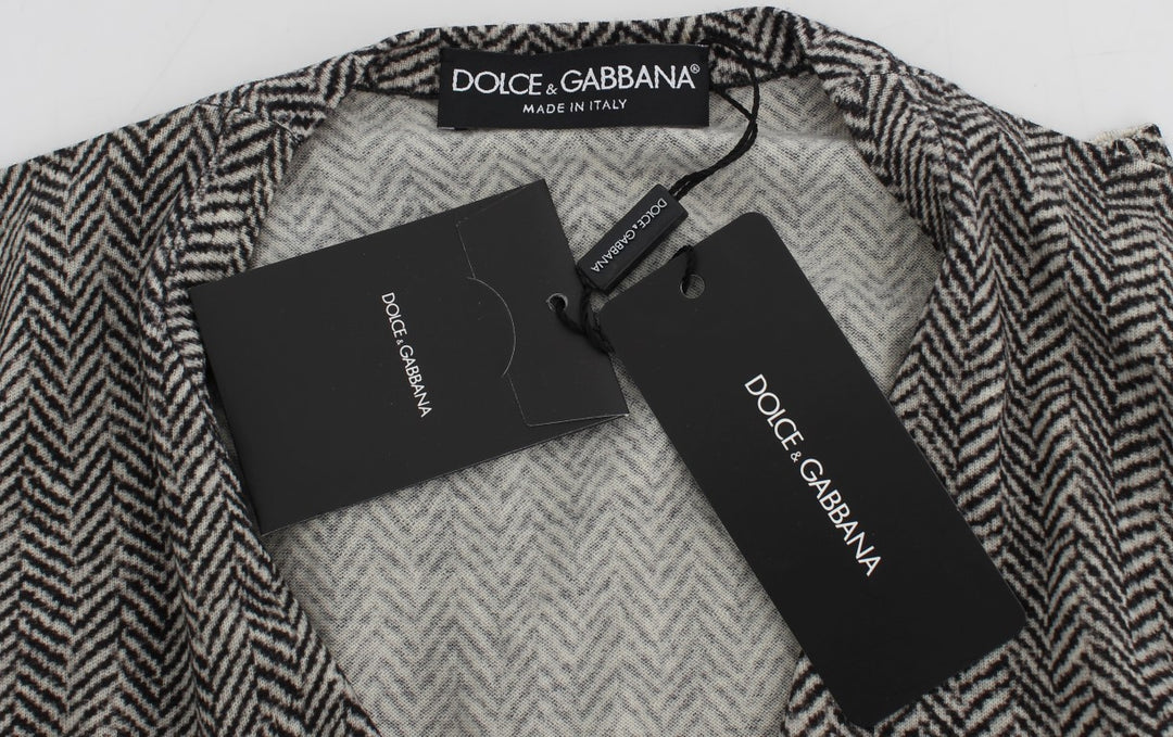 Dolce &amp; Gabbana Sample Sale Dolce &amp; Gabbana Black White Wool Top Cardigan Sweater - | Designer outlet