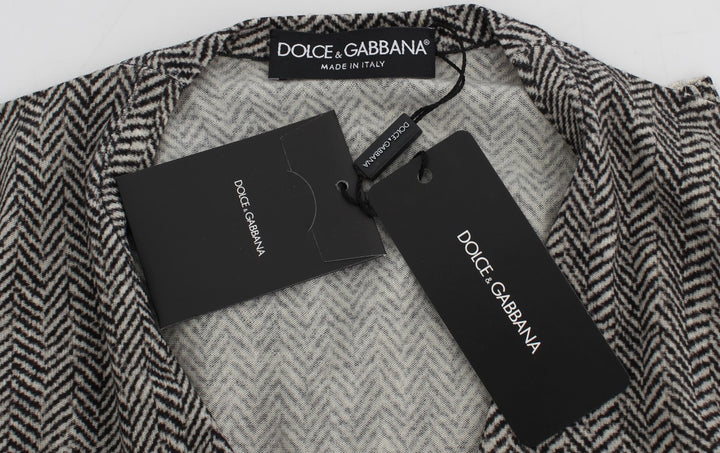 Dolce &amp; Gabbana Sample Sale Dolce &amp; Gabbana Black White Wool Top Cardigan Sweater - | Designer outlet