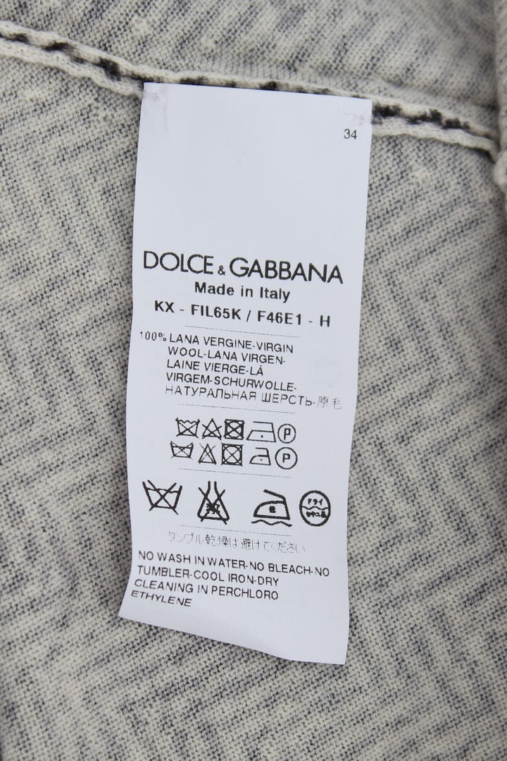 Dolce &amp; Gabbana Sample Sale Dolce &amp; Gabbana Black White Wool Top Cardigan Sweater - | Designer outlet