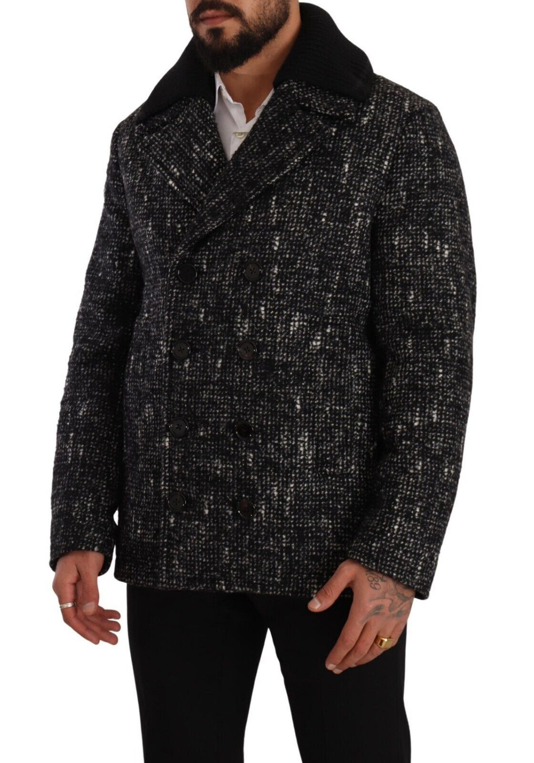 Dolce & Gabbana - Dolce & Gabbana Chic Double Breasted Wool Blend Overcoat - JKT3231 - 48 - Ask Me Wear