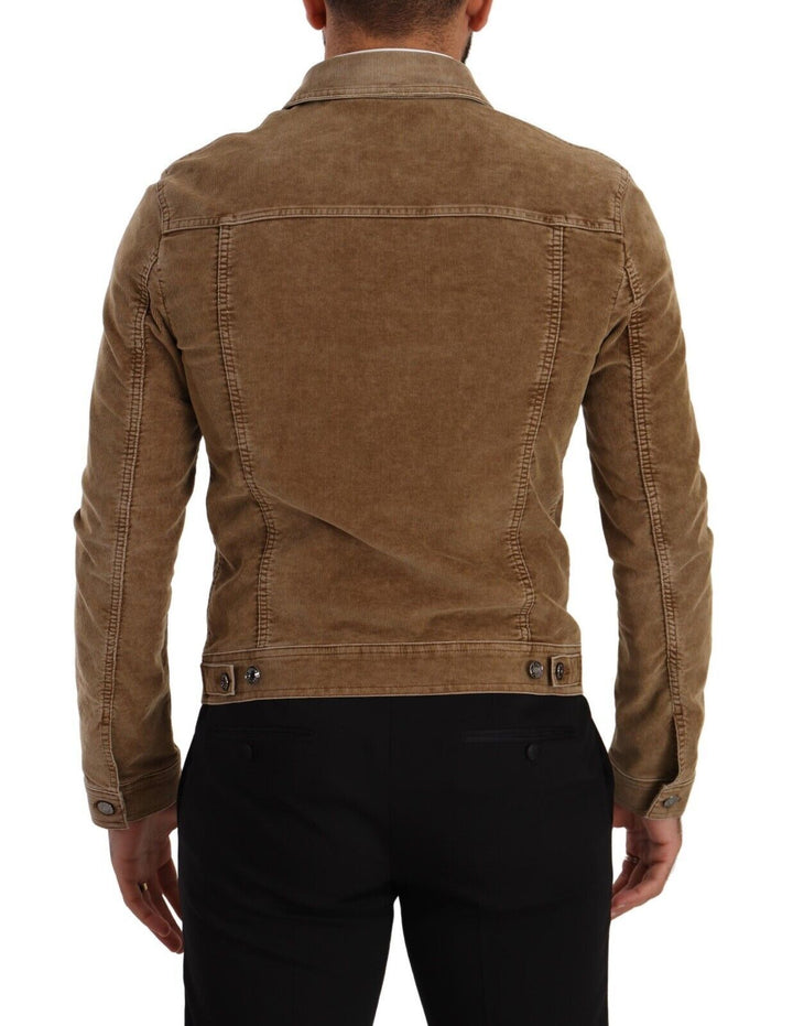 Dolce & Gabbana - Dolce & Gabbana Elegant Corduroy Logo Jacket - JKT3240 - 48 - Ask Me Wear