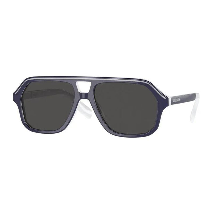 Burberry Sunglasses Aviator Full Rim, Blue Frame And Dark Grey Lens Jb4340392687