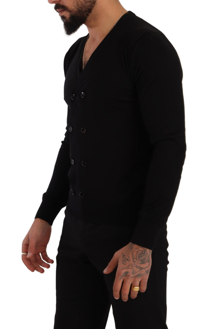 Dolce & Gabbana Black Cashmere Button Down Cardigan Sweater by Dolce & Gabbana outlet now on sale