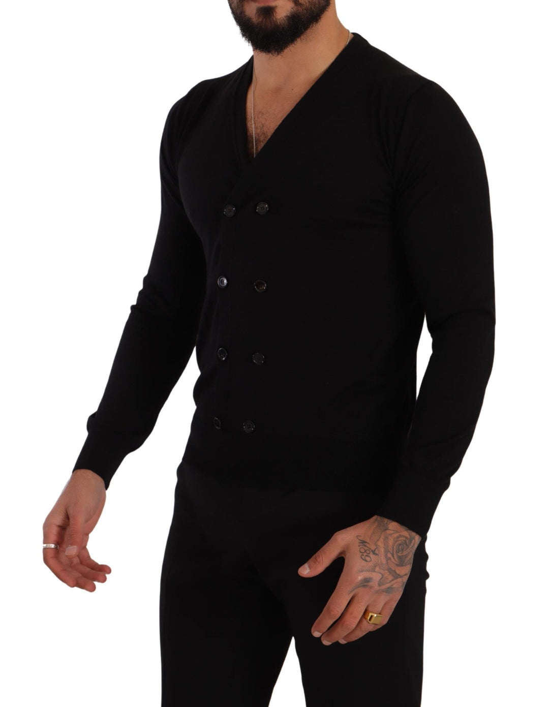 Dolce & Gabbana Black Cashmere Button Down Cardigan Sweater by Dolce & Gabbana outlet now on sale