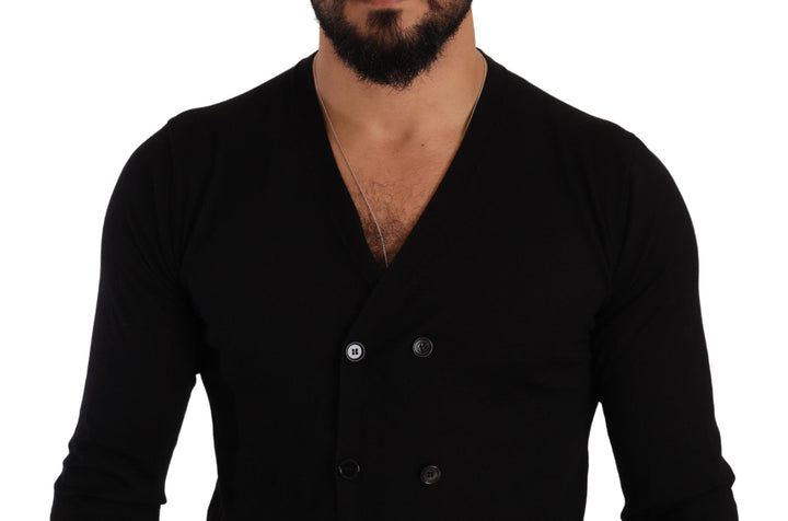 Dolce & Gabbana Black Cashmere Button Down Cardigan Sweater by Dolce & Gabbana outlet now on sale