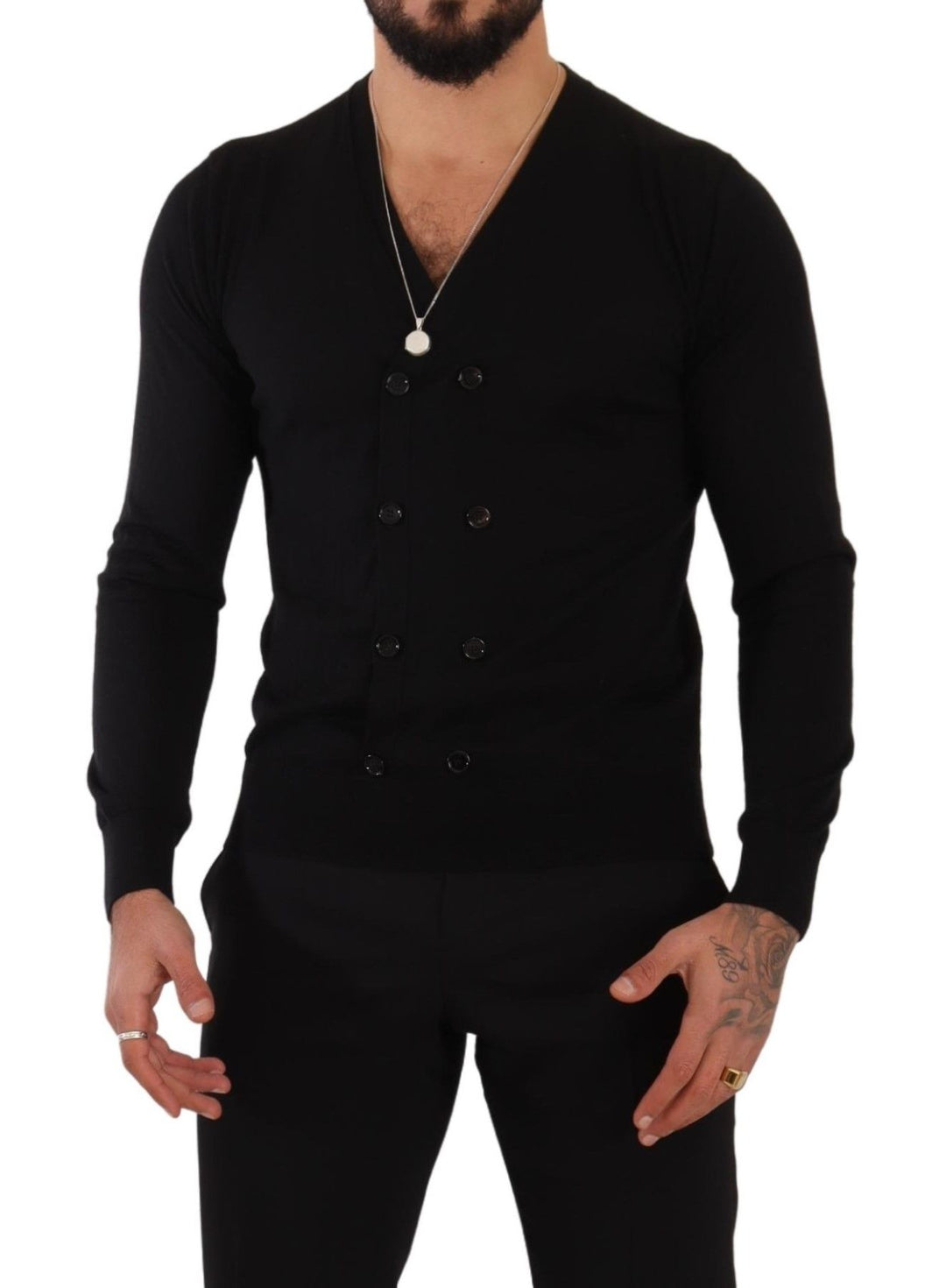 Dolce & Gabbana Black Cashmere Button Down Cardigan Sweater by Dolce & Gabbana outlet now on sale