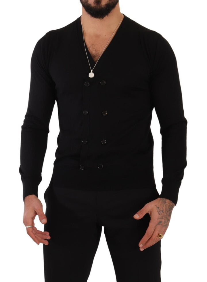 Dolce & Gabbana Black Cashmere Button Down Cardigan Sweater by Dolce & Gabbana outlet now on sale
