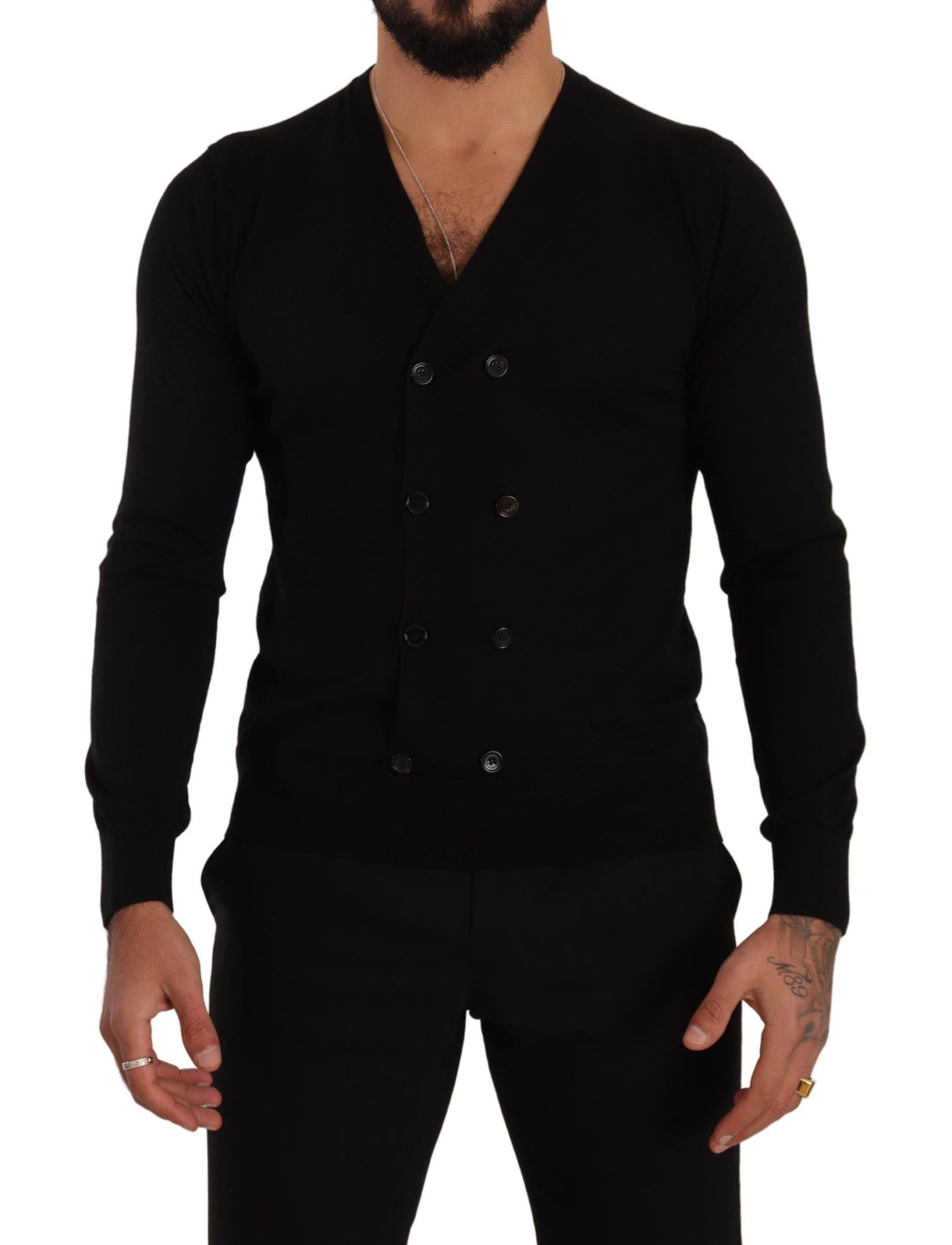 Dolce & Gabbana Black Cashmere Button Down Cardigan Sweater by Dolce & Gabbana outlet now on sale