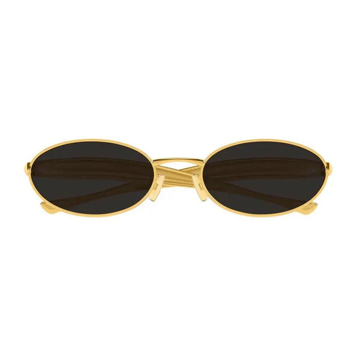Bottega Veneta Sunglasses Oval Full Rim, Gold Frame And Grey Lens