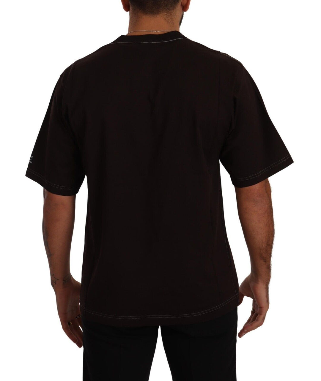 Dolce &amp; Gabbana Bordeaux Cotton L-Amore Print Crewneck T-shirt by Dolce &amp; Gabbana outlet now on sale