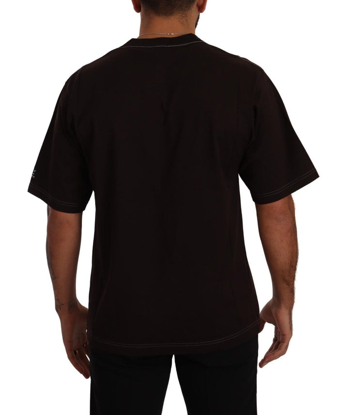 Dolce &amp; Gabbana Bordeaux Cotton L-Amore Print Crewneck T-shirt by Dolce &amp; Gabbana outlet now on sale
