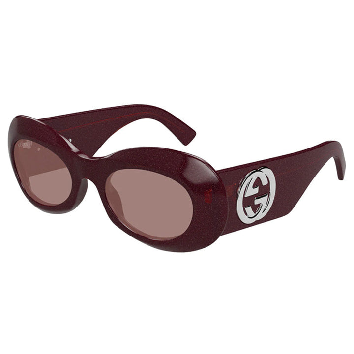 Gucci Oval Full Rim, with a Violet Cosmic Glitter frame and Violet lens.