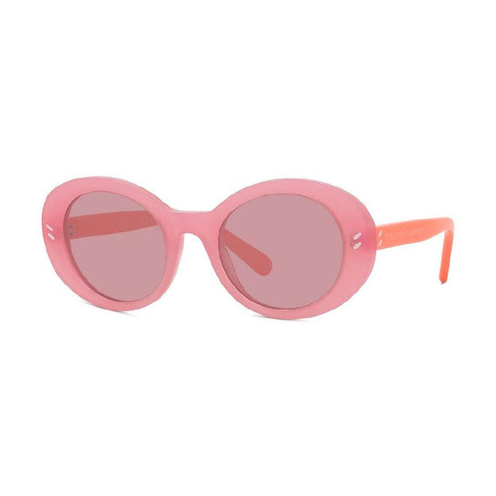 Stella McCartney Sunglasses Oval Full Rim, Shiny Milky Pink Frame and Dark Pink Lens SC4015IK72U