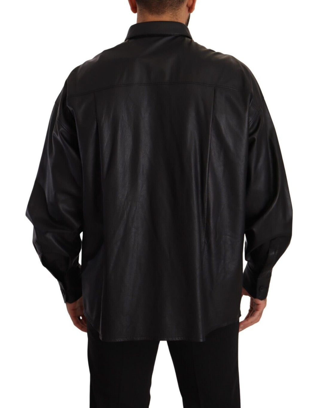 Dolce & Gabbana - Dolce & Gabbana Elegant Black Leather Jacket - JKT3244 - 52 - Ask Me Wear