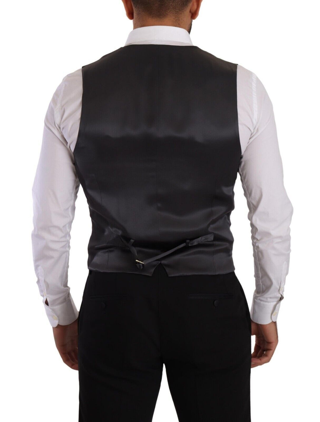 Dolce &amp; Gabbana Gray Striped Double Breasted Waistcoat Vest by Dolce &amp; Gabbana outlet now on sale
