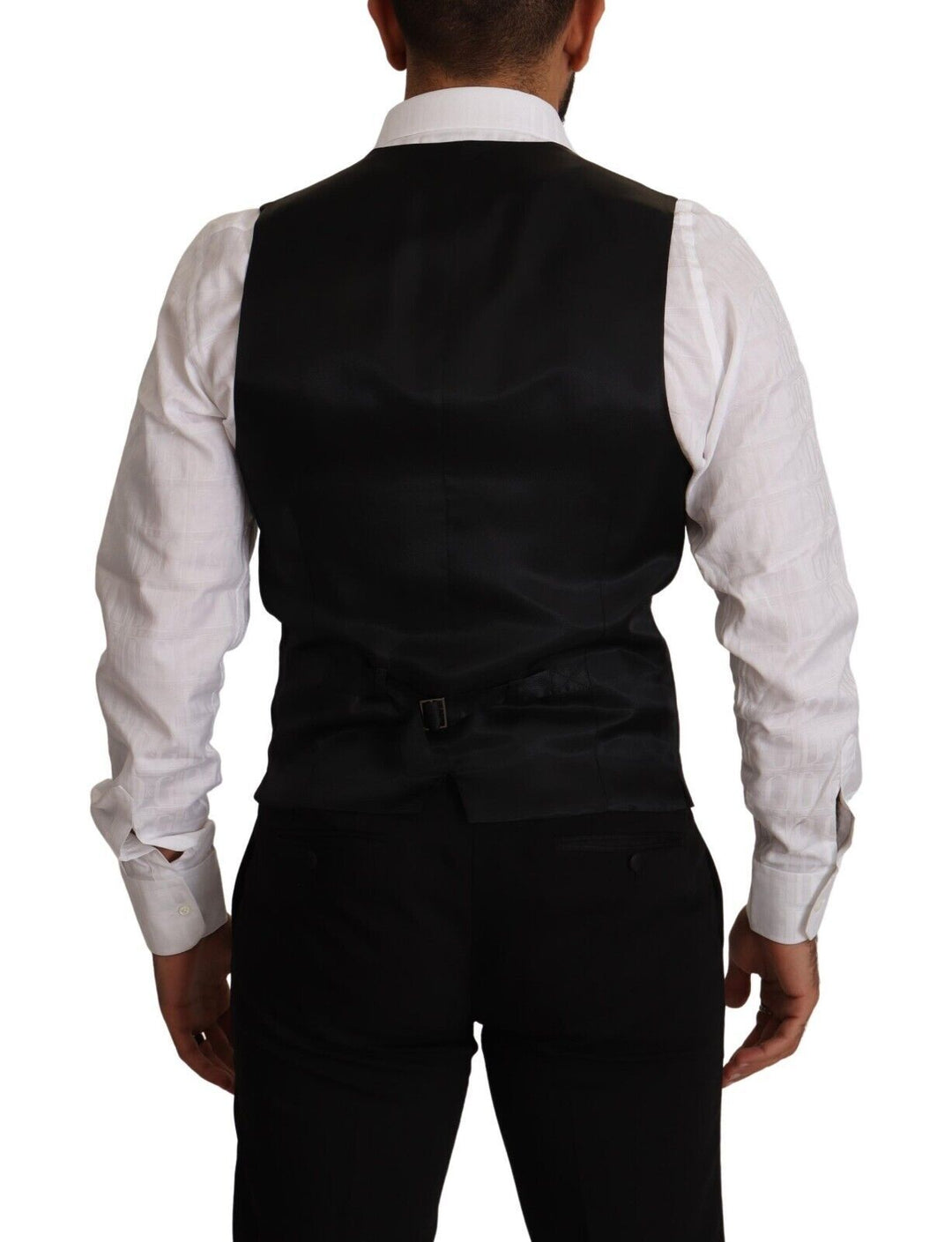 Dolce &amp; Gabbana Sample Sale Dolce &amp; Gabbana Blue Striped Wool Stretch Waistcoat Vest - | Designer outlet