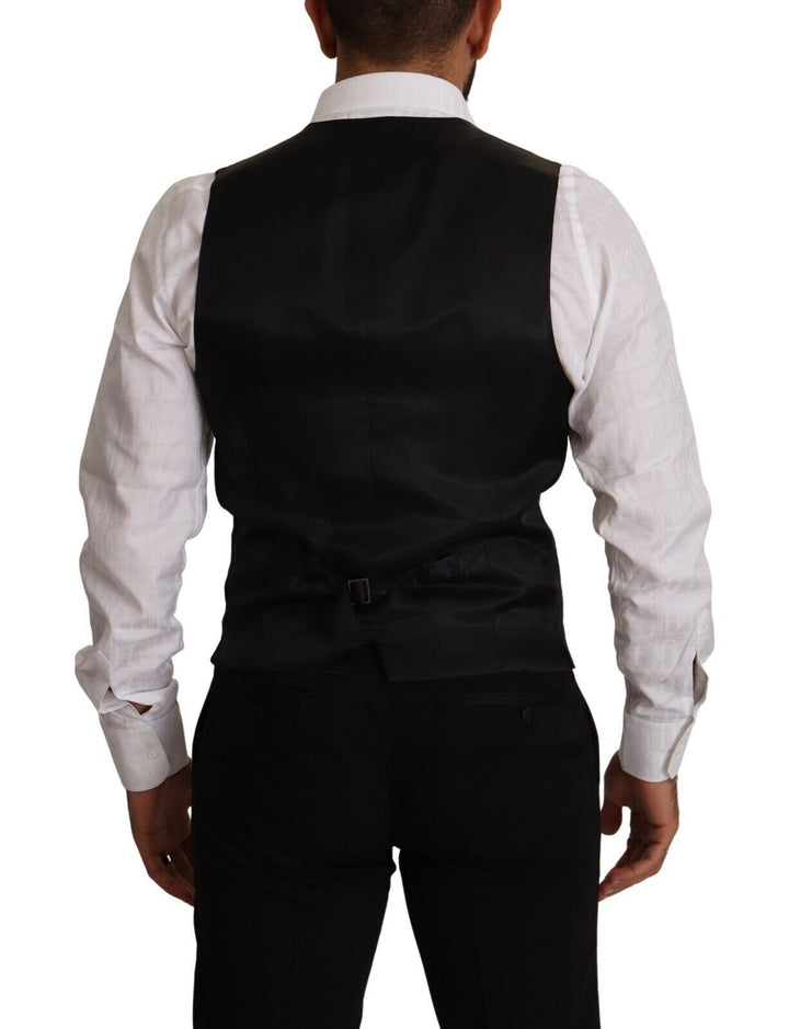 Dolce &amp; Gabbana Sample Sale Dolce &amp; Gabbana Blue Striped Wool Stretch Waistcoat Vest - | Designer outlet