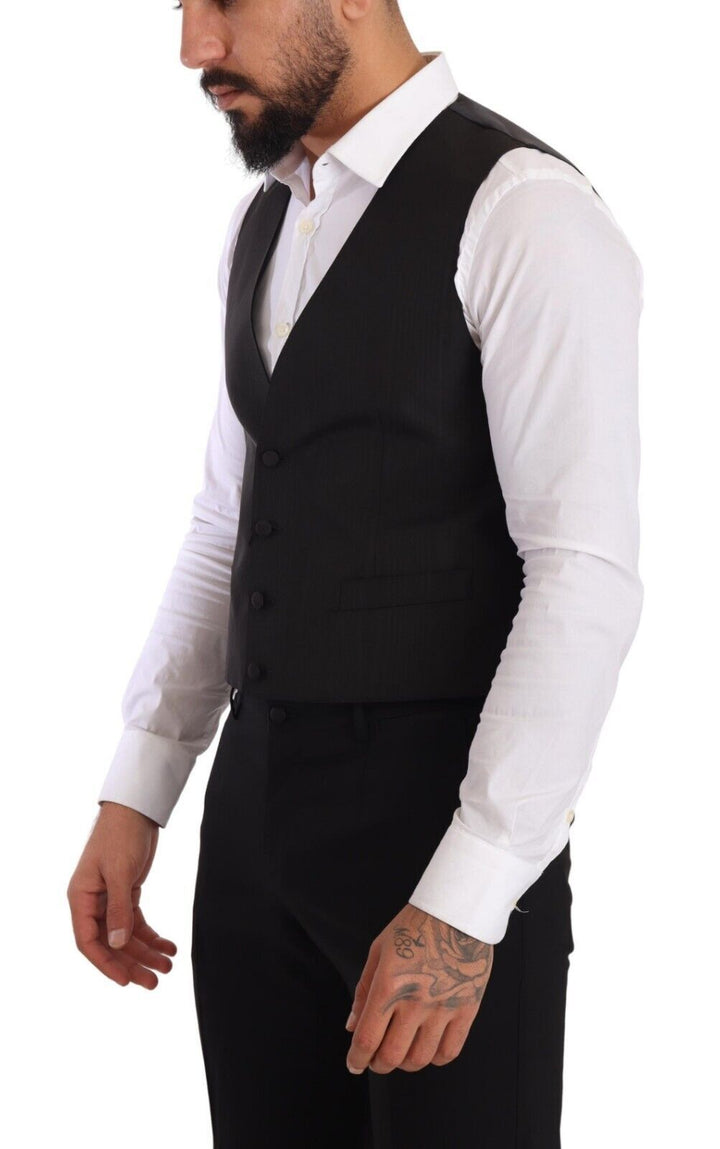 Dolce &amp; Gabbana Sample Sale Dolce &amp; Gabbana Gray Silk Slim Fit Waistcoat Formal Vest - | Designer outlet