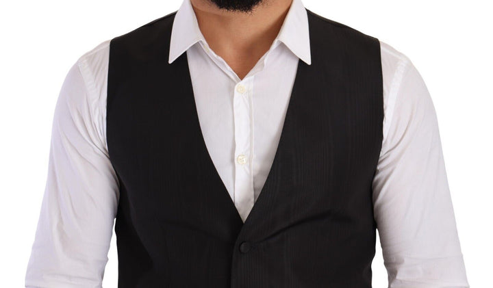 Dolce &amp; Gabbana Sample Sale Dolce &amp; Gabbana Gray Silk Slim Fit Waistcoat Formal Vest - | Designer outlet