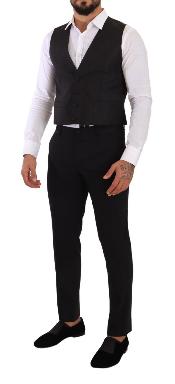 Dolce &amp; Gabbana Sample Sale Dolce &amp; Gabbana Gray Silk Slim Fit Waistcoat Formal Vest - | Designer outlet
