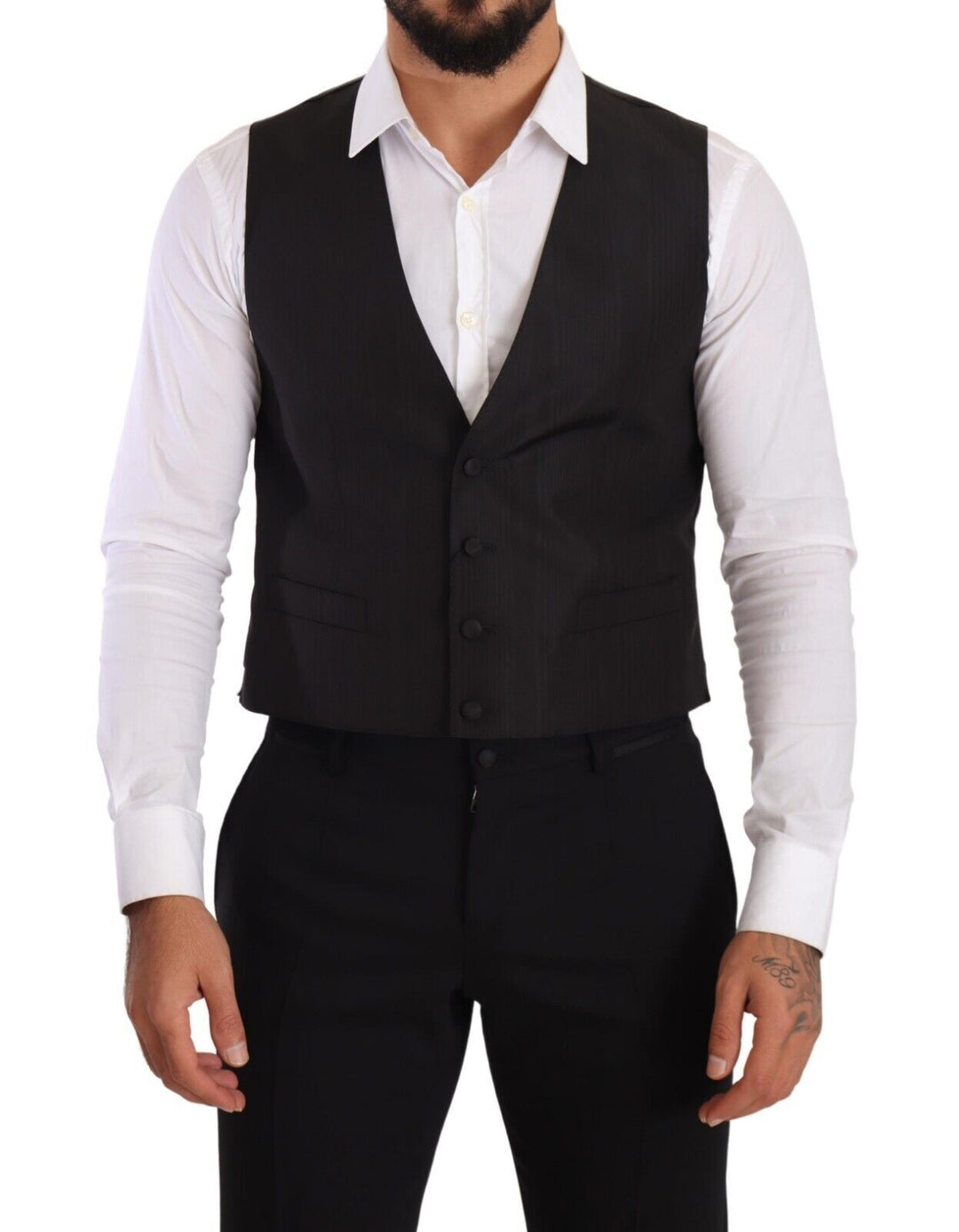 Dolce &amp; Gabbana Sample Sale Dolce &amp; Gabbana Gray Silk Slim Fit Waistcoat Formal Vest - | Designer outlet