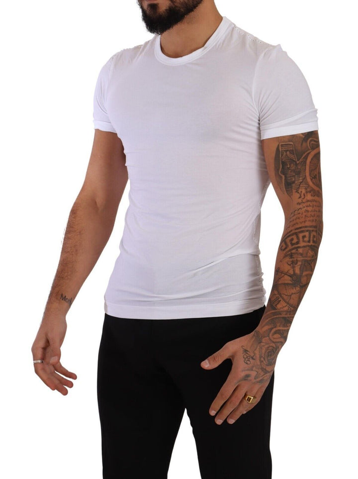 Dolce &amp; Gabbana Sample Sale Dolce &amp; Gabbana White Round Neck Cotton Stretch T-shirt Underwear - | Designer outlet