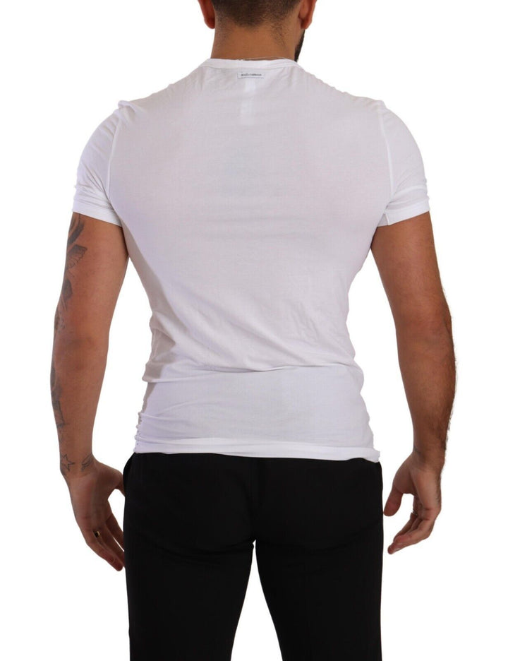 Dolce &amp; Gabbana Sample Sale Dolce &amp; Gabbana White Round Neck Cotton Stretch T-shirt Underwear - | Designer outlet