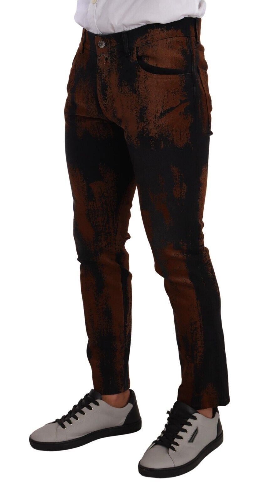 Dolce &amp; Gabbana Sample Sale Dolce &amp; Gabbana Black Brown Tie Dye Cotton Skinny Denim Jeans - | Designer outlet