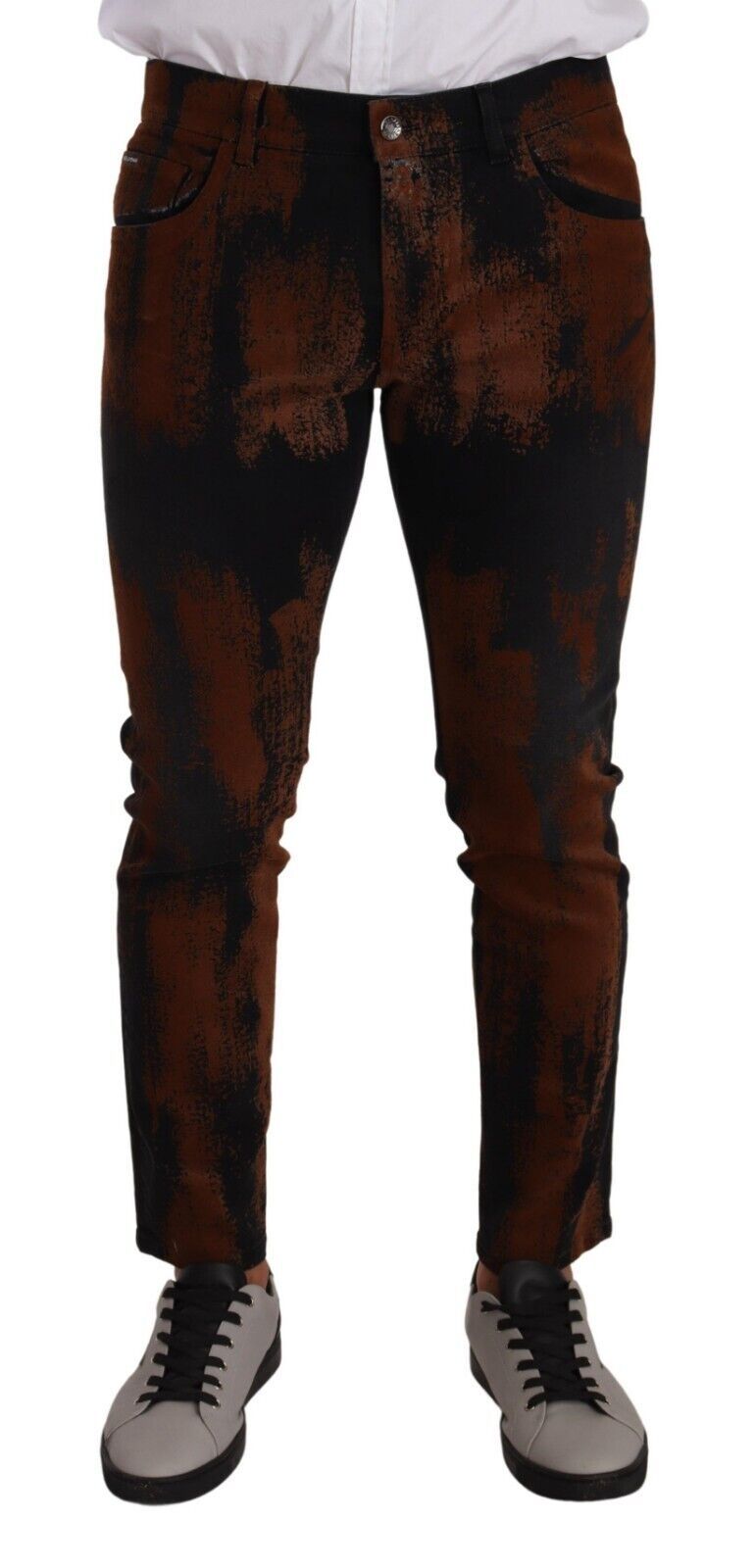 Dolce &amp; Gabbana Sample Sale Dolce &amp; Gabbana Black Brown Tie Dye Cotton Skinny Denim Jeans - | Designer outlet