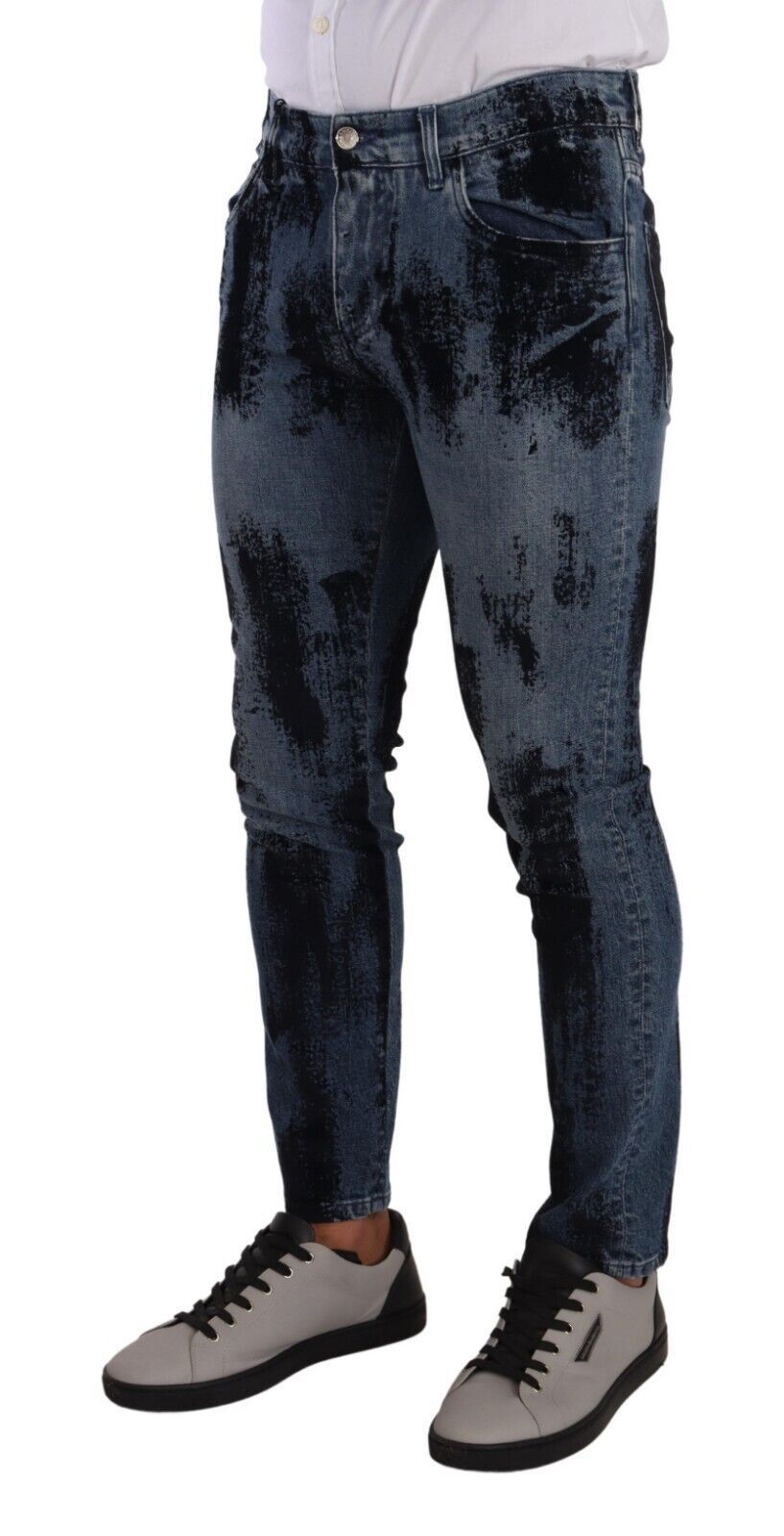 Dolce &amp; Gabbana Sample Sale Dolce &amp; Gabbana Blue Black Cotton Skinny Denim Jeans - | Designer outlet