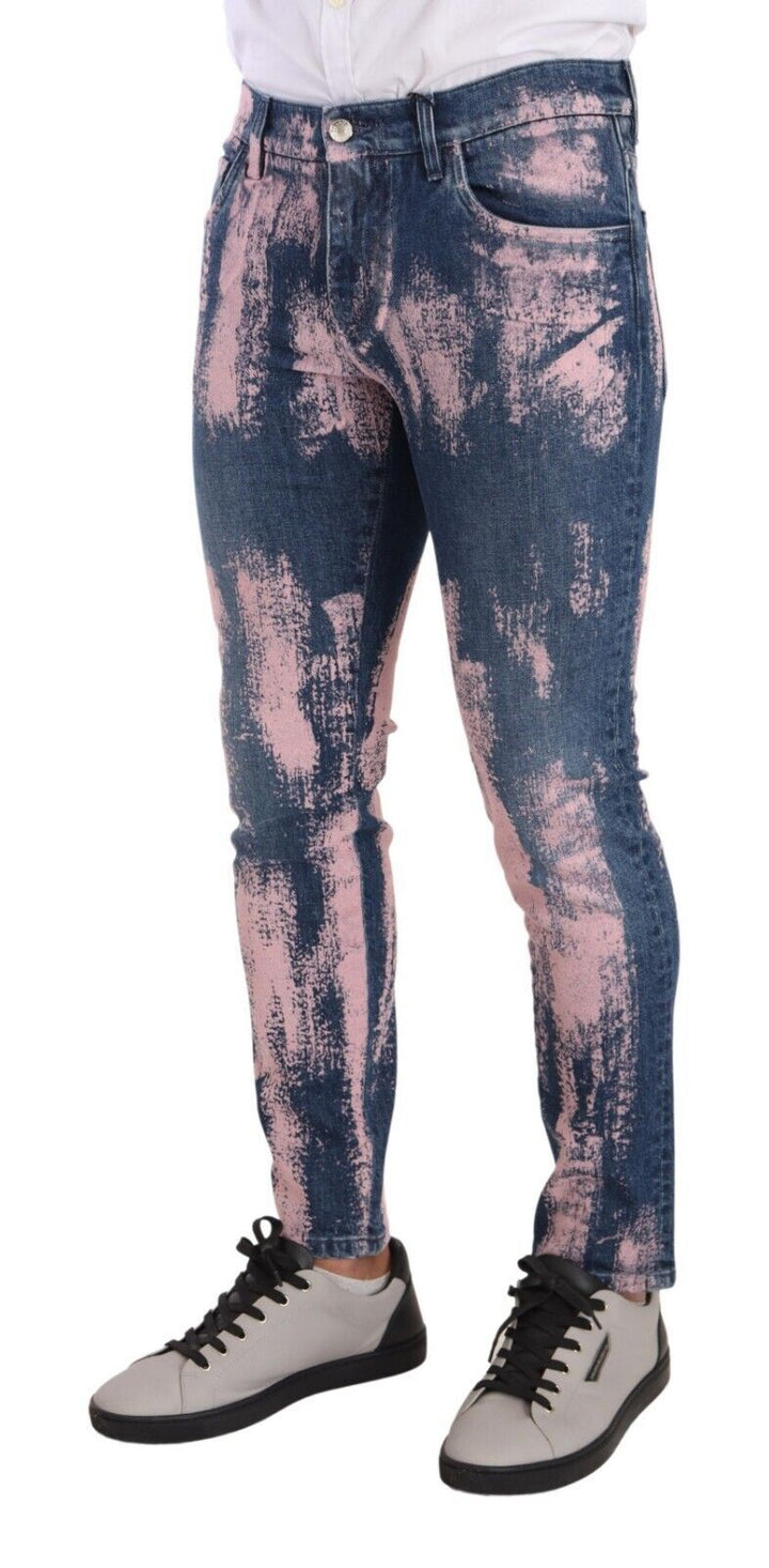 Dolce &amp; Gabbana Sample Sale Dolce &amp; Gabbana Blue Pink Tie Dye Cotton Skinny Denim Jeans - | Designer outlet