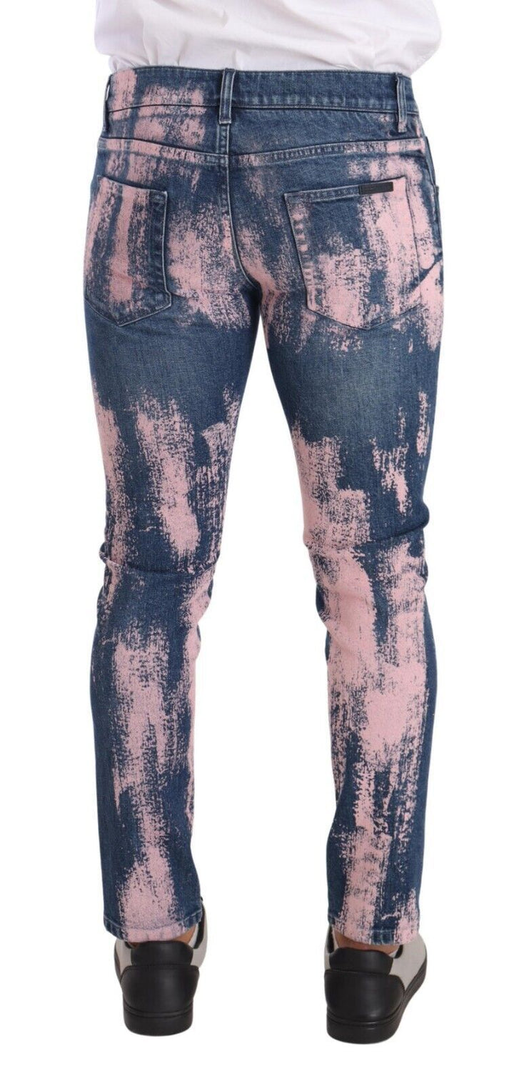 Dolce &amp; Gabbana Sample Sale Dolce &amp; Gabbana Blue Pink Tie Dye Cotton Skinny Denim Jeans - | Designer outlet