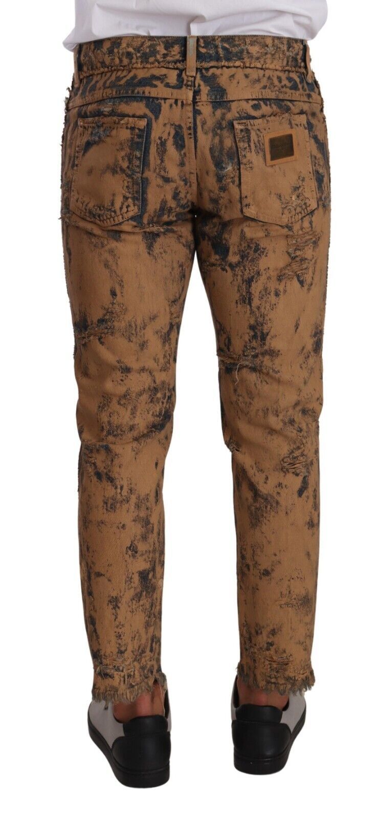 Dolce &amp; Gabbana Sample Sale Dolce &amp; Gabbana Brown Distressed Cotton Regular Denim Jeans - | Designer outlet