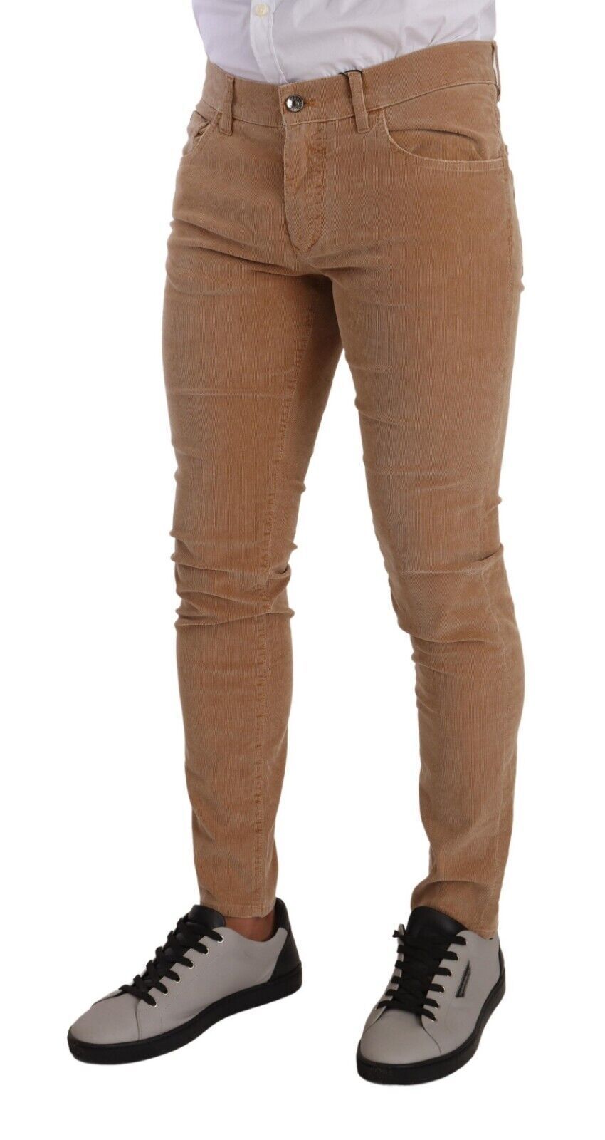 Dolce &amp; Gabbana Sample Sale Dolce &amp; Gabbana Brown Corduroy Cotton Skinny Slim Fit Jeans - | Designer outlet