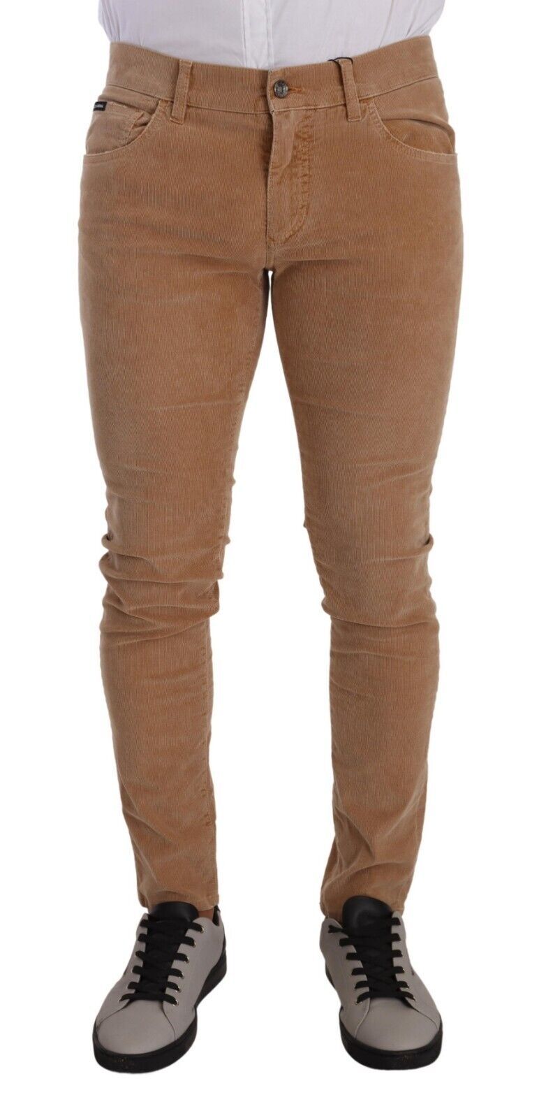 Dolce &amp; Gabbana Sample Sale Dolce &amp; Gabbana Brown Corduroy Cotton Skinny Slim Fit Jeans - | Designer outlet