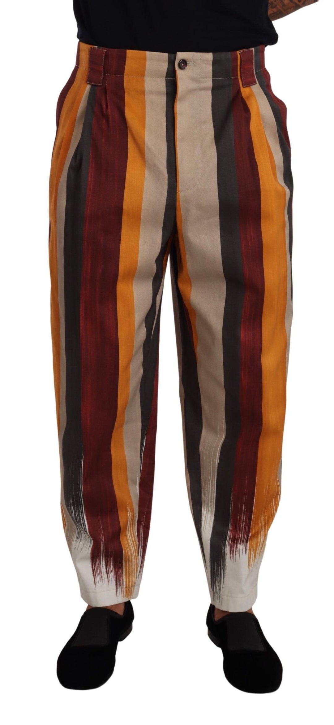 Dolce &amp; Gabbana Sample Sale Dolce &amp; Gabbana Multicolor Striped Cotton Tapered Trouser Pants - | Designer outlet
