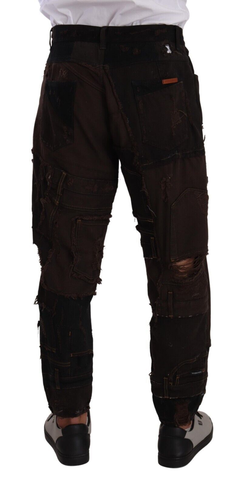 Dolce &amp; Gabbana Sample Sale Dolce &amp; Gabbana Brown Cotton Distressed Regular Denim Jeans - | Designer outlet