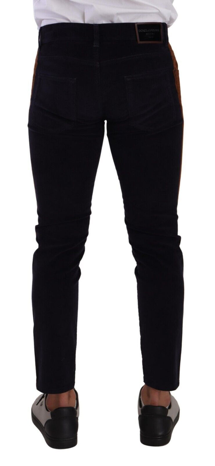 Dolce &amp; Gabbana Sample Sale Dolce &amp; Gabbana Blue Cotton Stretch Skinny Corduroy Jeans - | Designer outlet