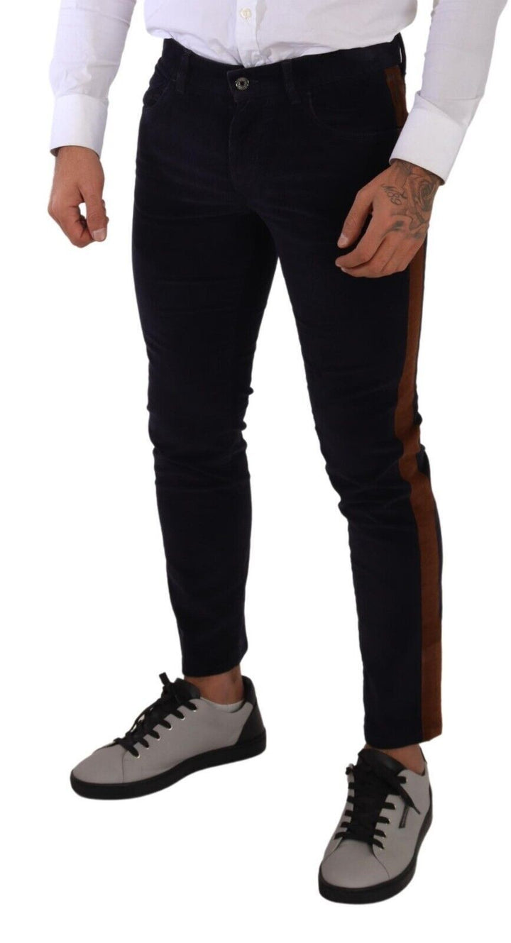 Dolce &amp; Gabbana Sample Sale Dolce &amp; Gabbana Blue Cotton Stretch Skinny Corduroy Jeans - | Designer outlet