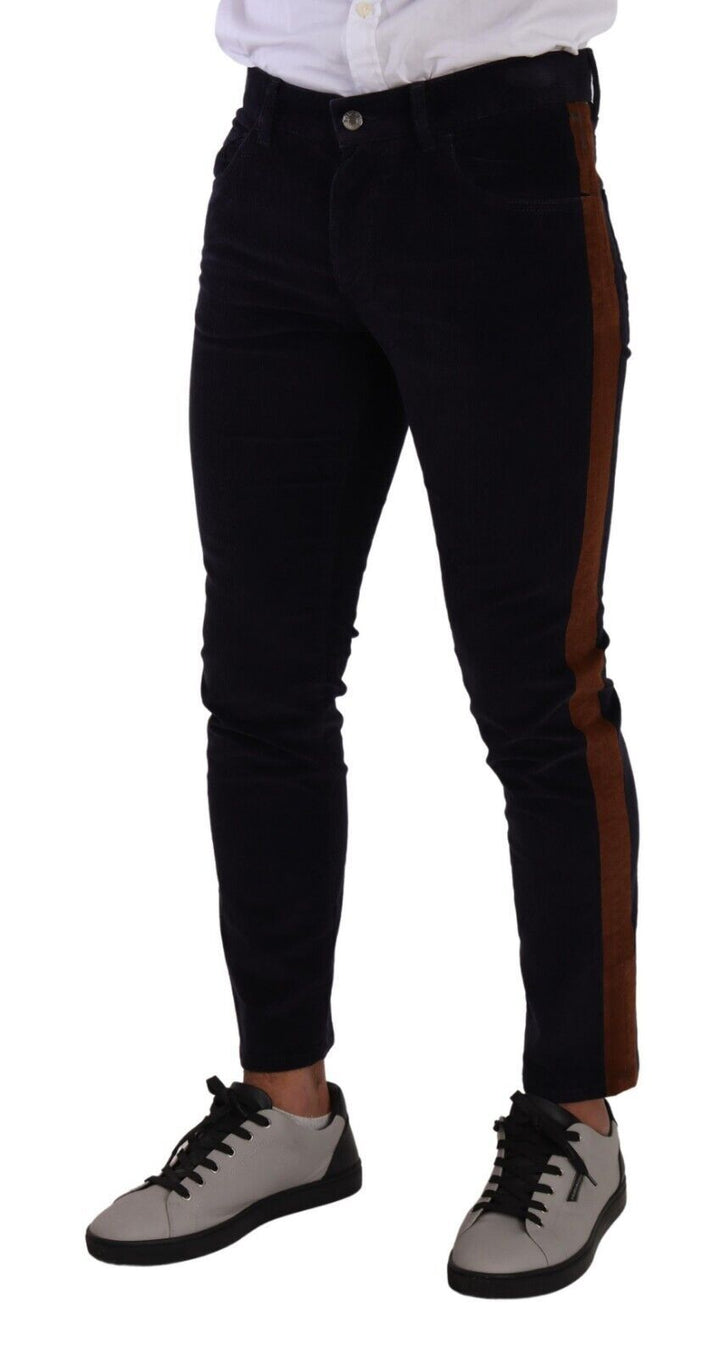 Dolce &amp; Gabbana Sample Sale Dolce &amp; Gabbana Blue Cotton Stretch Skinny Corduroy Jeans - | Designer outlet