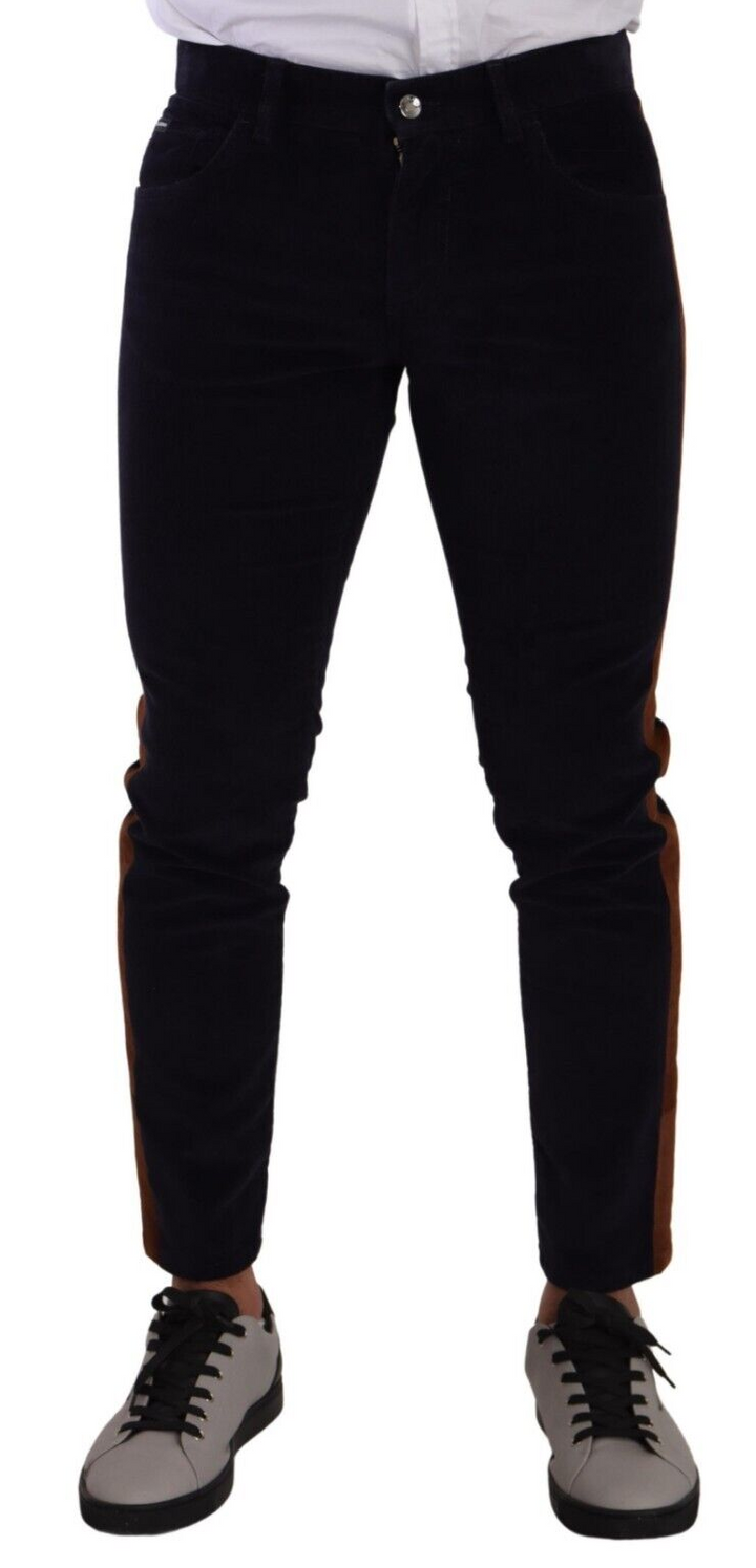 Dolce &amp; Gabbana Sample Sale Dolce &amp; Gabbana Blue Cotton Stretch Skinny Corduroy Jeans - | Designer outlet