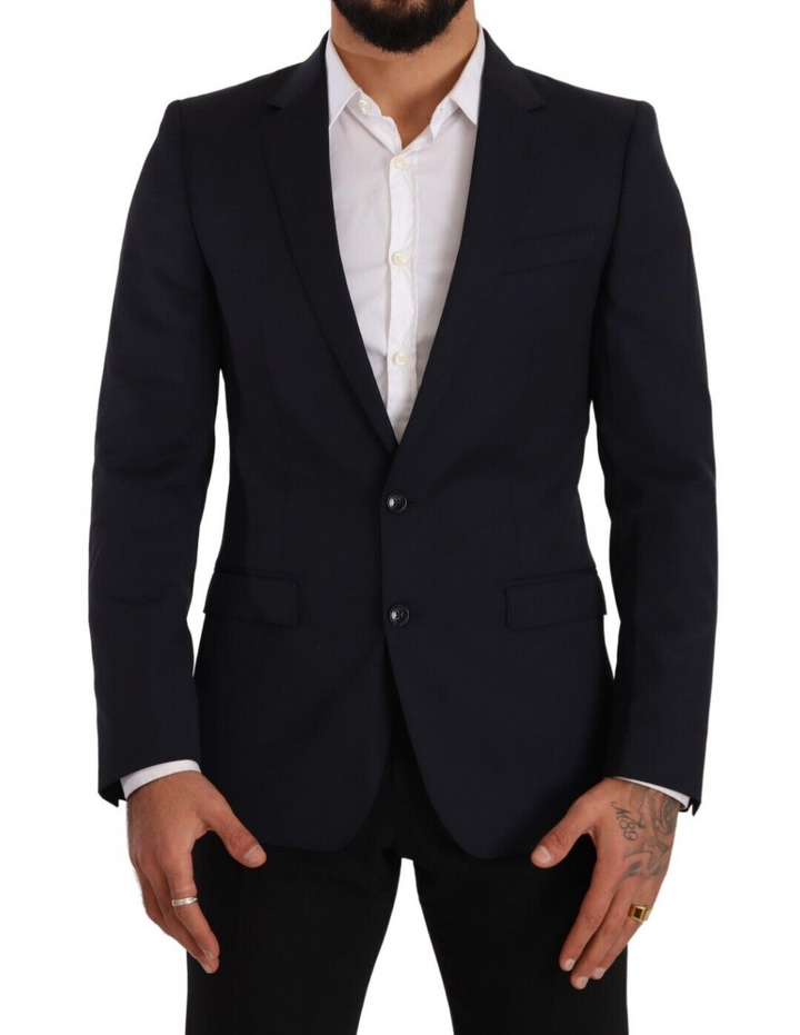 Dolce & Gabbana Sleek Navy Martini Slim Fit Wool Blazer