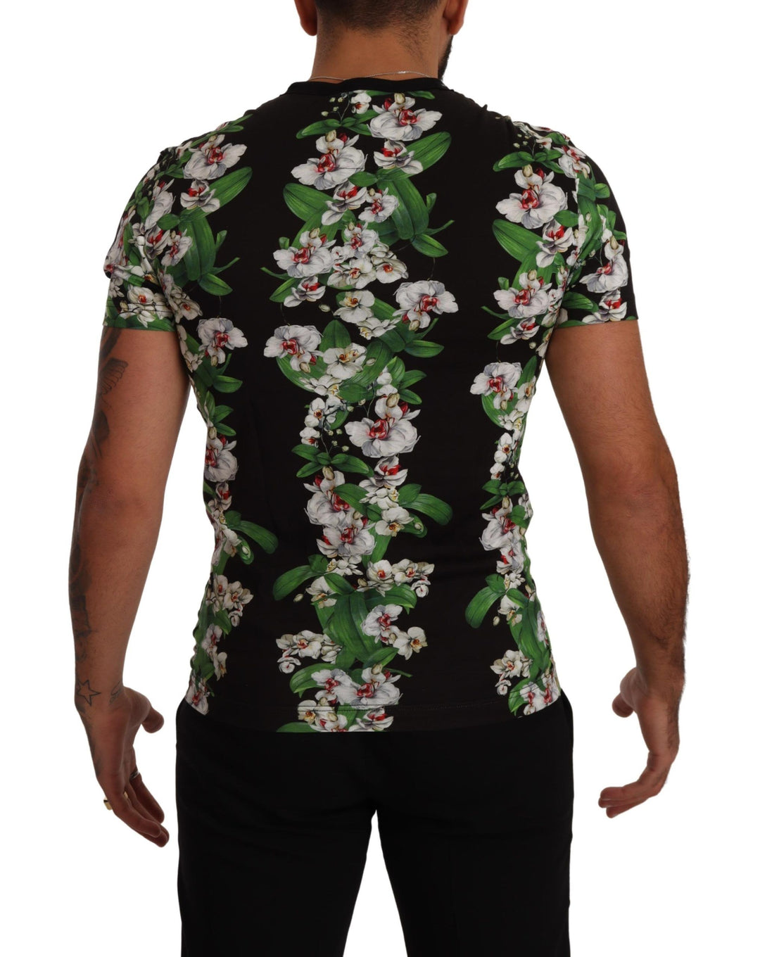 Dolce &amp; Gabbana Sample Sale Dolce &amp; Gabbana Black Floral Print Crewneck T-shirt - | Designer outlet
