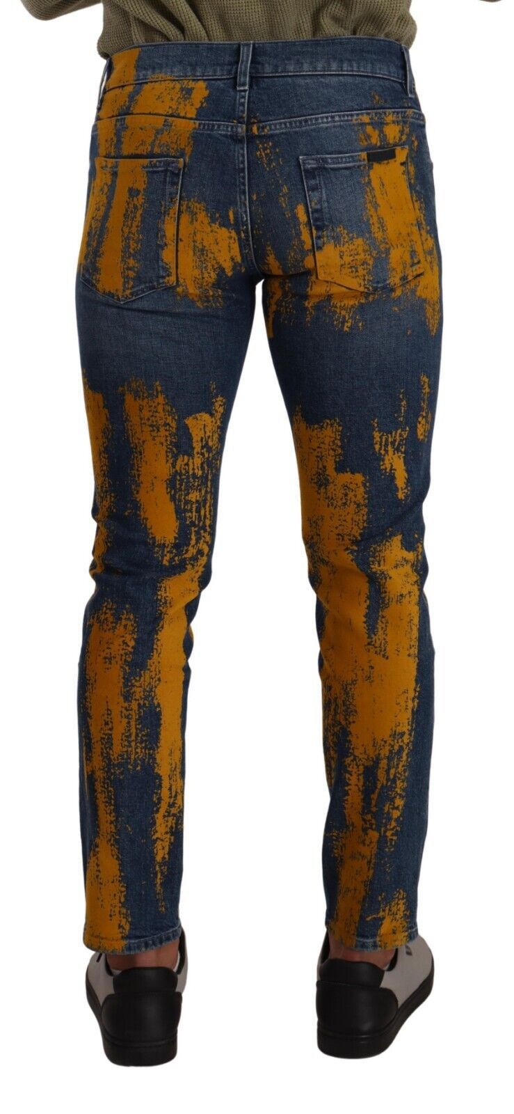 Dolce &amp; Gabbana Sample Sale Dolce &amp; Gabbana Blue Yellow Dye Cotton Skinny Men Denim Jeans - | Designer outlet