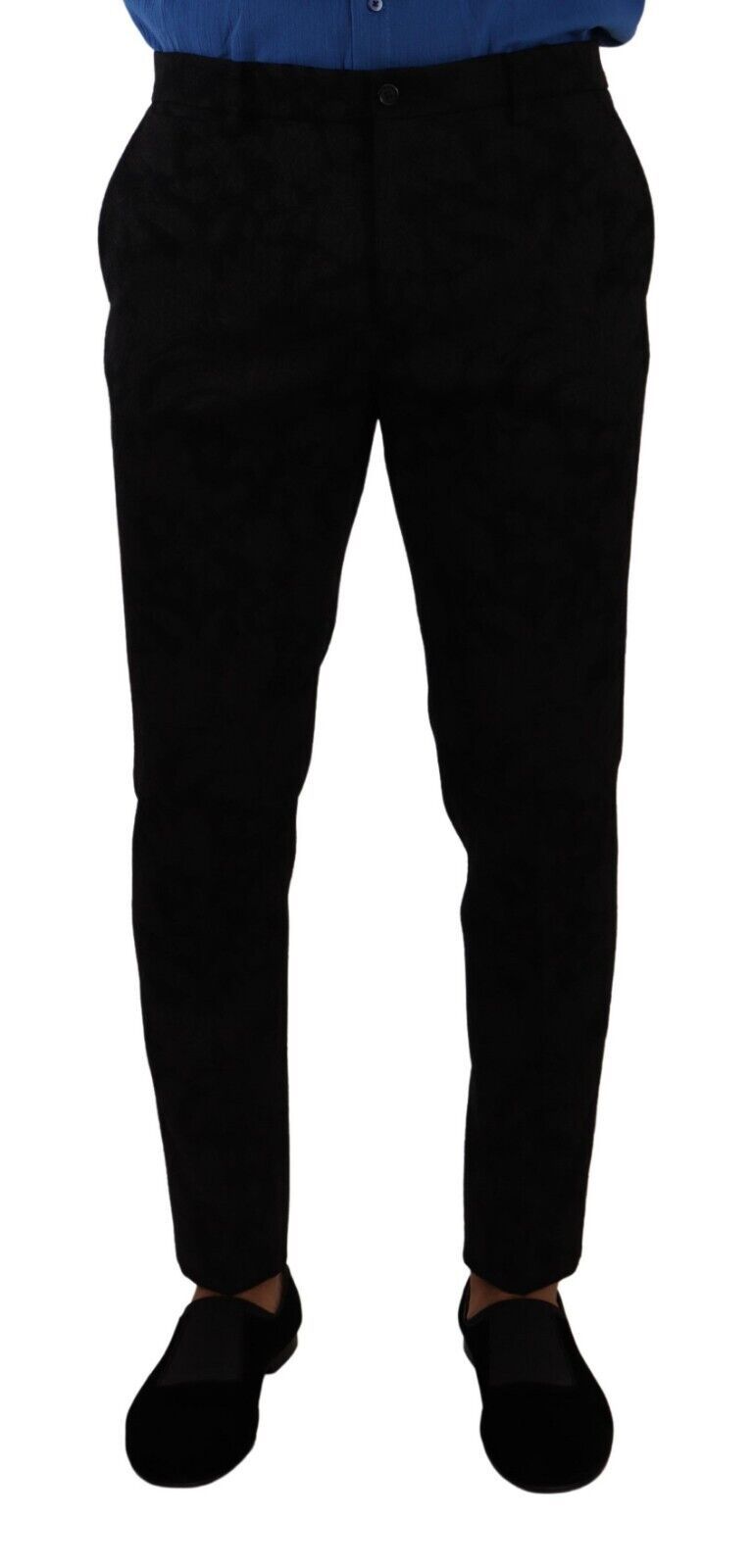 Dolce &amp; Gabbana Sample Sale Dolce &amp; Gabbana Black Brocade Skinny Formal Trouser Dress Pants - | Designer outlet