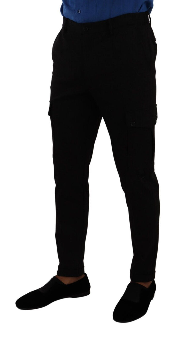 Dolce &amp; Gabbana Black Viscose Skinny Cargo Trouser Pants by Dolce &amp; Gabbana outlet now on sale
