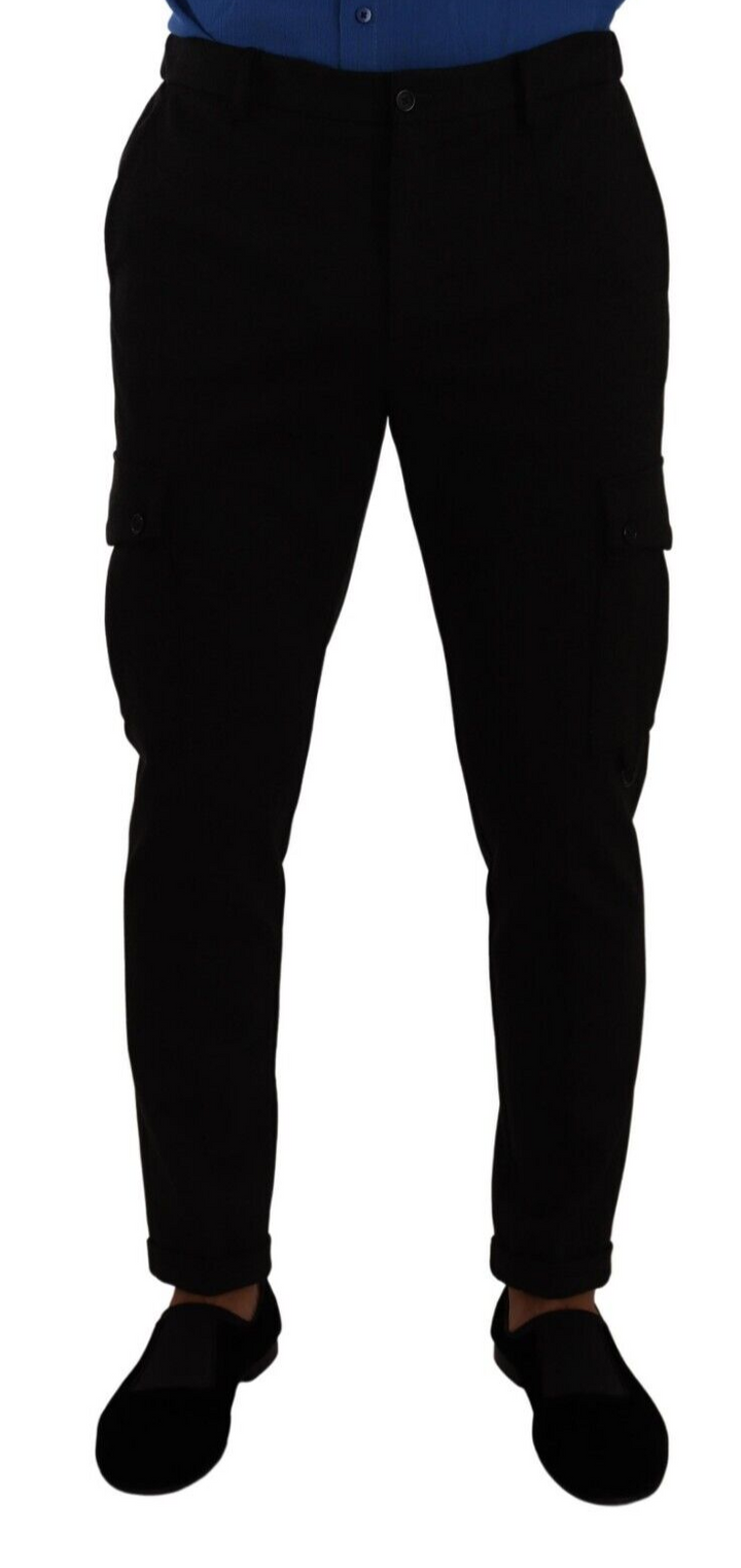 Dolce &amp; Gabbana Sample Sale Dolce &amp; Gabbana Black Viscose Skinny Cargo Trouser Pants - | Designer outlet