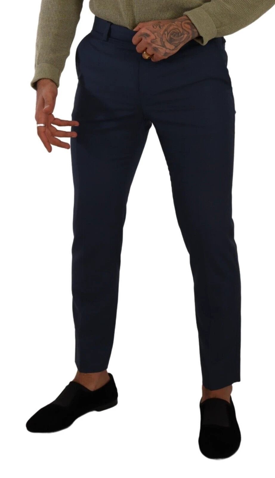 Dolce &amp; Gabbana Sample Sale Dolce &amp; Gabbana Dark Blue Wool Skinny Formal Dress Pants - | Designer outlet